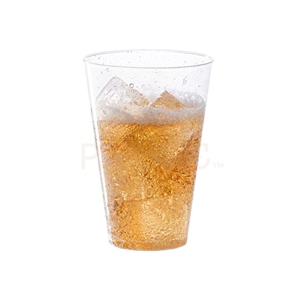 Prestee 100 Clear Plastic Cups, 14 oz Hard Plastic Disposable Cups