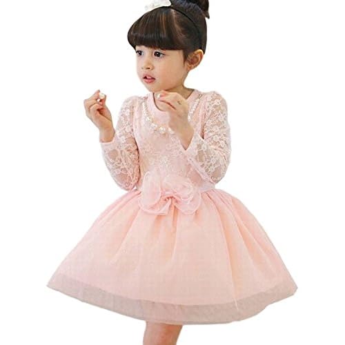 安い Papa Kids 子供服 女の子 長袖 ワンピース 女児 ガールズ