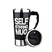 Mengshen Self Stirring Mug - Portable Lazy Auto Mixing Tea Coffee Cup Perfect For Office Home Outdoor Gift 450ml, A008A Black