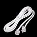 uxcell 6P2C RJ11 Telephone Fax Modem Line Cable 1.9M, 2Pieces for Landline Telephone, White