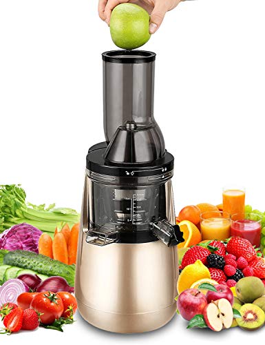 Slow Masticating Juicer by Tiluxury, Low Speed With Wide Chute Anti-Oxidation,Whole Fruit and Vegetable Vertical Cold Press Juicers(250W AC Motor,40 RPMs,3