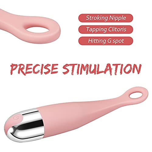 O-Shaped Clitoral Nipple Tapping/Licking Vibrator for Clitoris Stimulation Flexible Nipple Stimulator & G-Spot Vibrator with 10 Frequencies Personal Dildo Waterproof Adult Toys for Men & Women