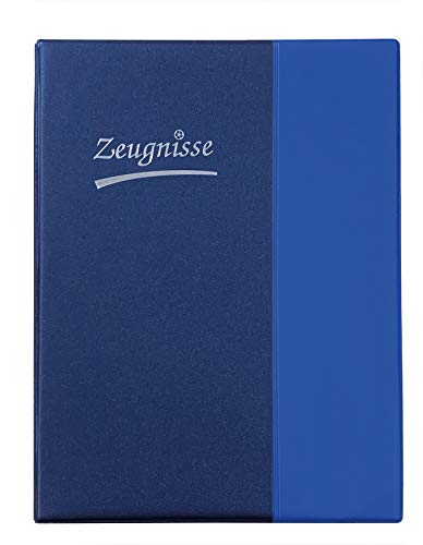 Idena 20105 Certificate Folder Ring Binder DIN A4 10 Pockets Transparent Blue with 4 Ring Mechanism Pack of 1