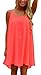 ReachMe Womens Summer Sexy Vibrant Color Chiffon Bathing Suit Cover Up(3 Solid Coral L)