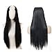 Black U Part Wig Clip in Hair Extensions Synthetic 24 Inch Long Straight Full Head Hair Pieces for Women SARLA