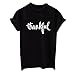 Weigou Woman T Shirt Thankful Printed Cute Junion Short Sleeve Shirt Top Tee