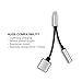 2in1 Lightning Adapter for iPhone,MINIMALISM Lightning Charger and 3.5mm Earphone Cable Adapter [No Music Control] for iPhone 7/7 Plus/6s/6/5s/5 -Silver