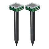 VENSMILE 2 Pieces Solar Sonic Mole Repellent Gopher Vole Deterrent Chaser Spike