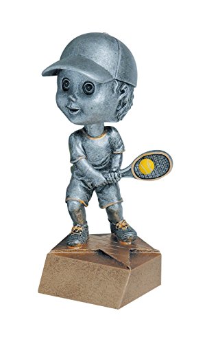 Male tennis bobblehead trophy award