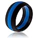 Arthletic Fit Ring Thin Line Men's Silicone Wedding Ring Powered Red Line/Blue Line (Blue Line, 10)