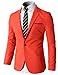 H2H Mens Slim Fit Single One Button Blazer Jackets with Pocketchief Trim