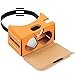 QPAU Google Cardboard 3D VR Glasses Kit, 45mm Lenses for Android and iOS - Orange