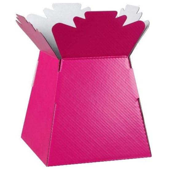 Inerra Florist Boxes - Pack of 2 - Living Vase for Flowers, Hand Tied Bouquet Box Making (Cerise)
