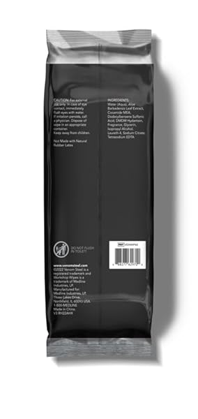 VENOM STEEL WORKSHOP WIPES WITH SCRUBBING BEADS, FOR GREASE, GRIME, OIL, PAINT & CAULK, SAFE ON HANDS, TOOLS, NON POROUS SURFACES & STAINLESS STEEL – LIGHT CITRUS SCENT, 8″ X 12″ CLOTHS, 240 WIPES