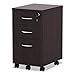 Alera ALEVA572816ES 15.88 in. x 20.5 in. x 28.38 in. Valencia Series 3-Drawer Mobile File Pedestal - Espresso