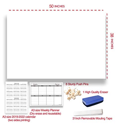 Dry Erase Blank Laminated Jumbo Wall Poster Sheet, 38Inch by 50Inch