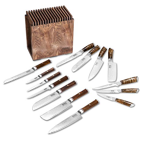 Kitchen Knives Set,8Piece Knife Block Set,Japanese AUS(VG10) Super