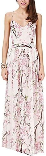 ZEAYEA Women's Summer Floral Printed Spaghetti Strap Boho Beach Long Maxi Dr...