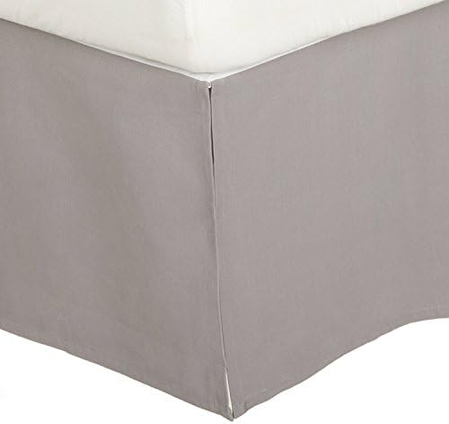 Hotel Luxury Quality Egyptian Cotton 1-PC Bed Skirt With 9" inch Drop Length, Made From 550 Thread Count Split Cornor Bed Skirt Decent Decorative Solid Style Silver Grey Color, King Size