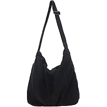 ショルダーバッグ・ポシェット GREEN STUFF Simple wide shopper bag 64 ribbed corduroy black Amazon.com: Corduroy Shoulder Bag for Women Men Large