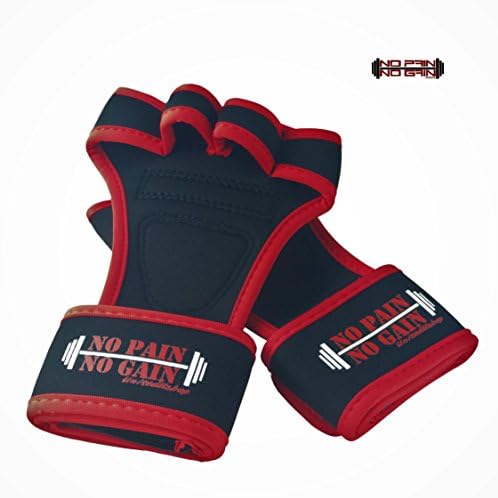 Weight Lifting Gloves With 12" Wrist Wraps Support for Gym Workout, CrossFit, Weightlifting, Fitness Cross Training, Cycling - The Best For Men & Women - Quality Gear (Medium Red)