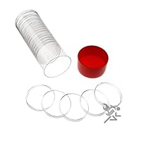 Capsule Tube & 20 Air-Tite H40 Direct Fit Coin Holders for 1oz Silver Eagles (Red Lid)