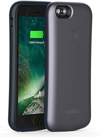 [Without Wireless Charging] iPhone 6 / 6S Battery Case, YOUSTOO 2200mAh Portable Charging Case 80% Extra Battery for iPhone 6 6S (4.7 Inch) - Charcoal Gray