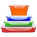 Collapsible Kitchen Storage Containers Freezer and Microwave Safe, Dishwasher Safe Tupperware Storage Containers for Food，Silicone 4 Set Containers Travel Food Storage, Silicone Lunch Containers