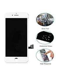 Corepair - Pantalla LCD para iPhone 5S, color blanco, pantalla de montaje completo, digitalizador táctil de repuesto con botón de inicio, cámara frontal, altavoz de auriculares, herramientas de reparación y protector de pantalla