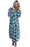 Del Rossa Women's Fleece Full Length Hooded Bathrobe Robe