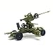 koolfigure Custom WWII Towed Anti-Aircraft Machine Gun Building Blocks Toy Set, WW2 Military Army Mini Build Bricks