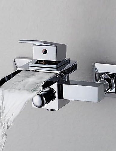 FJZFKHW-FaucetContemporary Waterfall Tub Faucet - Wall Mount