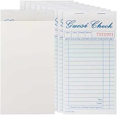 BELLE VOUS 100 Sheets Restaurant Pads Pack of 10 Single Page Order Pad