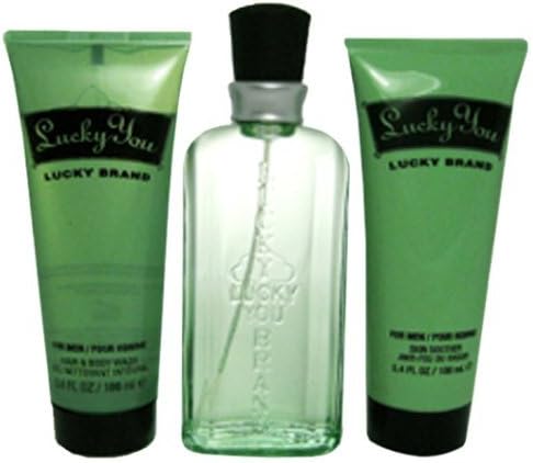 Lucky You By Lucky Brand For Men. Gift Set (cologne Spray 3.4 Oz+ Skin Soother 3.3oz + Hair &amp; Body Wash 3.3 Oz ) by Lucky Brand
