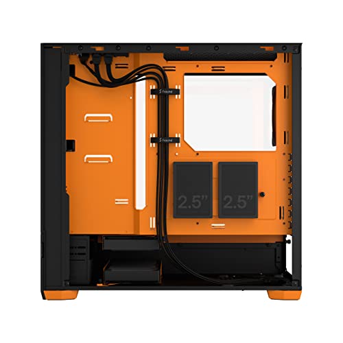 Fractal Design Pop Air Rgb Orange Core - Tempered Glass Clear Tint - Honeycomb Mesh Front – Tg Side Panel - Three 120 Mm Aspect 12 Rgb Fans Included – Atx High Airflow Mid Tower Pc Gaming Case - View 10