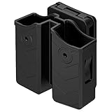 Universal Double Magazine Pouch, 9mm.40 Double Stack Mag. Holder Dual Stack Mag Holster with 1.5''-2'' Belt Clip Fit Glock Sig sauer S&W Beretta Browning Taurus H&K Most Pistol Mag 60° Adjustable Cant