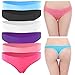 ELACUCOS 6 Pack Women's Thongs Cotton Breathable Panties Bikini Underwear