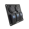 Iztoss-3-gang-rocker-switch-panel-with-power-socket-31A-dual-USB-wiring-kits-and-Decal-Sticker-Labels-DC12V24V-for-Marine-Boat-Car-Rv-Vehicles-Truck-blue-led