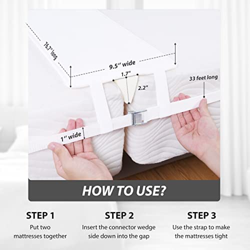 Ruili Bed Bridge Twin to King Converter Kit Mattress Connector with