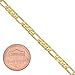 The Bling Factory 4mm High-Polished 0.25 mils (6 microns) 14k Yellow Gold Plated Flat Figaro Chain Bracelet, 8 inches