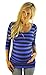 Mommylicious Black and White Striped Seamless Scoop Neck Maternity Top (Black White Striped)