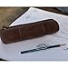 Rustic Town Leather Pencil Case - Full Grain Leather Zippered Pen Pouch - Stationery Bag Pen Holder for Work & Office, Walnut, M, Professional Pencil Case
