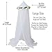 Bobo and Bee - Enchanted Bed Canopy Mosquito Net For Girls, Kids, Baby, With Detachable Cream Rose and Ivy Garland - Twin Size, White with Satin Trim - Perfect Boho Woodland Nursery Decor