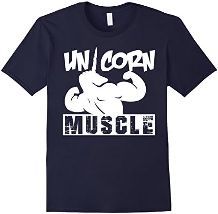 Men's Unicorn Muscle Tee | Go Hard Or Go Home T Shirt |Gym Unicorn Large Navy