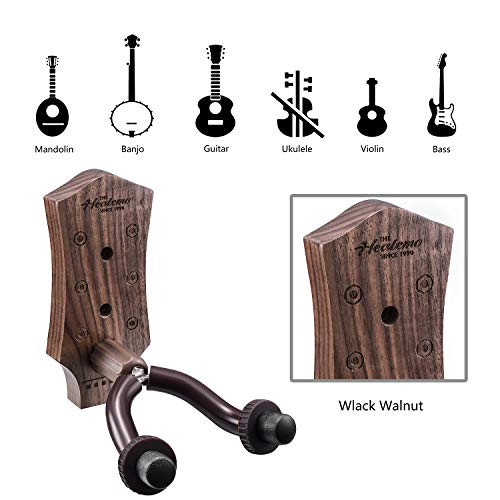 Guitar Wall Mount, Hard Wood Guitar Wall Hanger, Guitar Hook Stand Accessories for Acoustic Electric Bass Ukulele Guitar Holder (1 Pack)