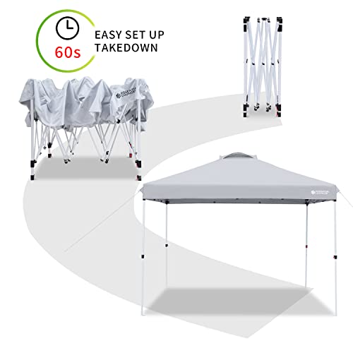 ESSENTIAL LOUNGER 10x10 Popup Canopy, Easy Up Outdoor Canopy Tent for