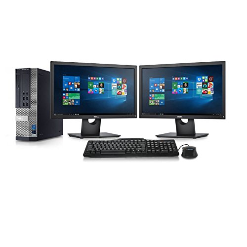 ReCircuit Optiplex 990 Desktop Computer - Intel Core i7 3.8GHz, 16GB DDR3, 2x New 500GB SSD (1TB Total), Windows 10 Pro 64-Bit, WiFi, DVD + 2x New 24" LCD Monitor (Prepared by ReCircuit)