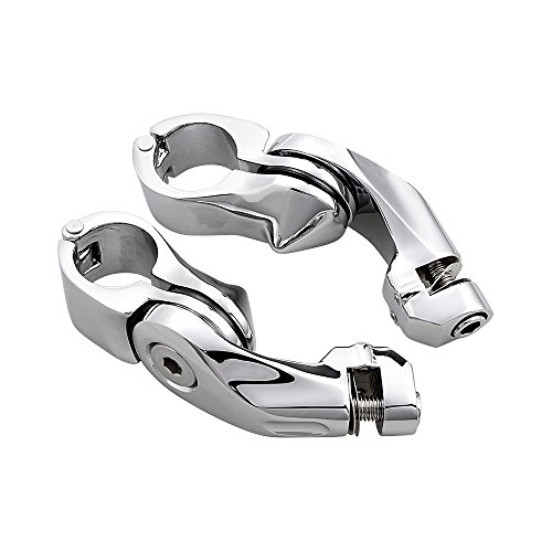 Motorcycle Short Angled Adjustable Highway Footpeg Foot Pegs Mount Kit for Harley Road King Electra Street Glide 1.25" Bars