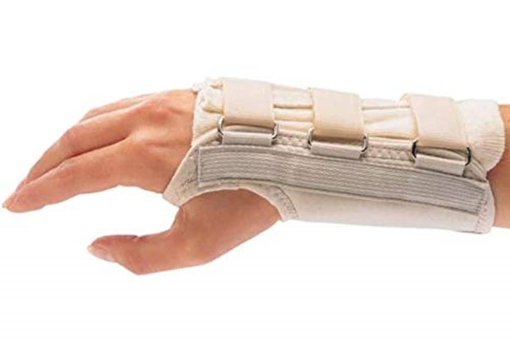 Rolyan D-Ring Wrist Braces, Comfort-Focused Wrist Brace for Carpal Tunnel Syndrome and Other Wrist Disorders: Non-Restrictive Design, Regular Length, X-Small, Left, Beige