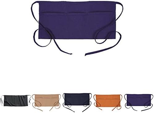 Premium Chef Waist Apron 3 Pockets Great for Restaurtants, Bistros, Chefs, Baker, Servers, Waitress, Waiter, Craftsmen (Purple)